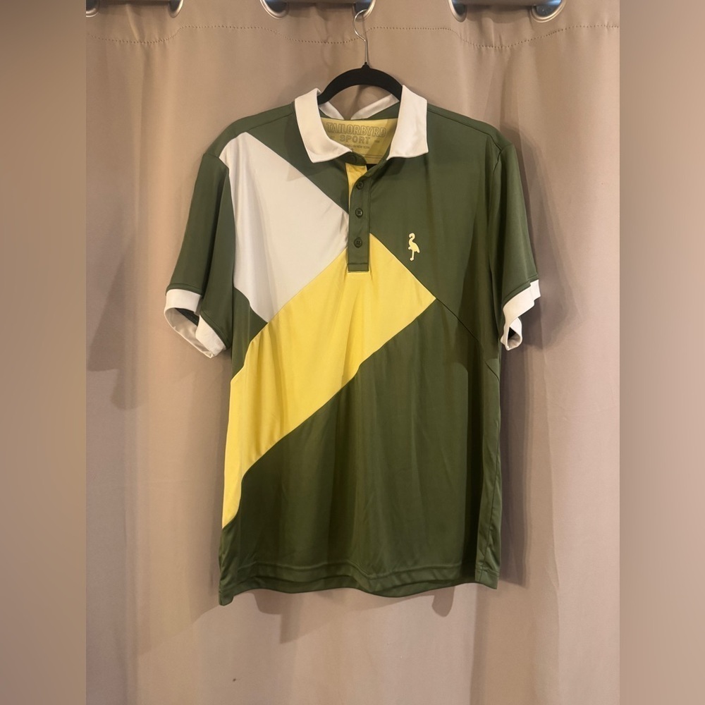 Tailorbyrd Green and Yellow Polo Shirt